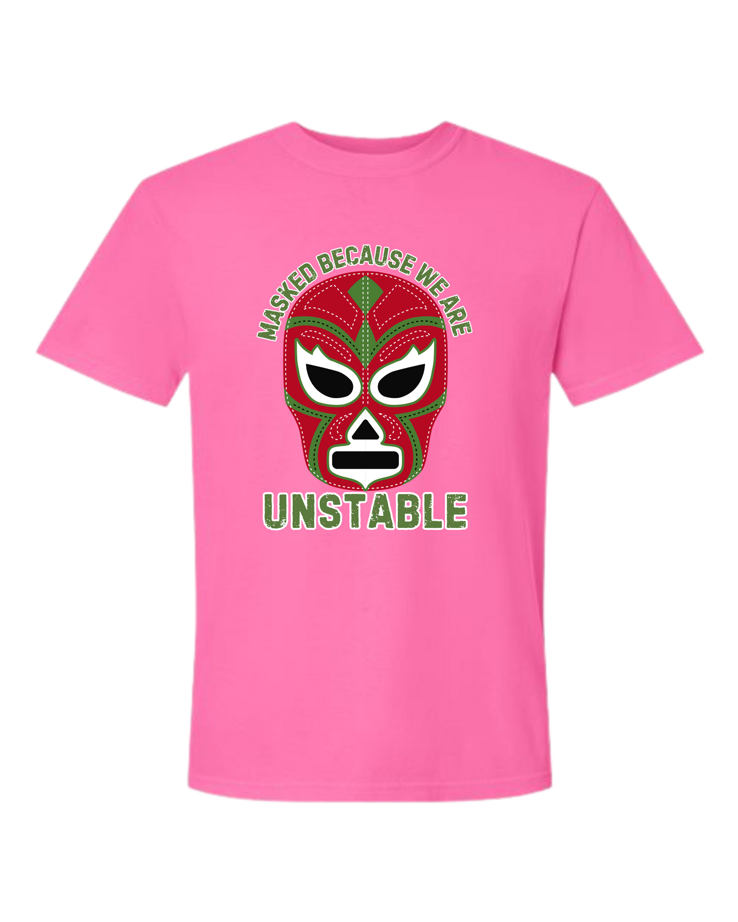 Masked Because We Are Unstable - Comfort Colors - Heavyweight Unisex Tee - Pinks & Purples