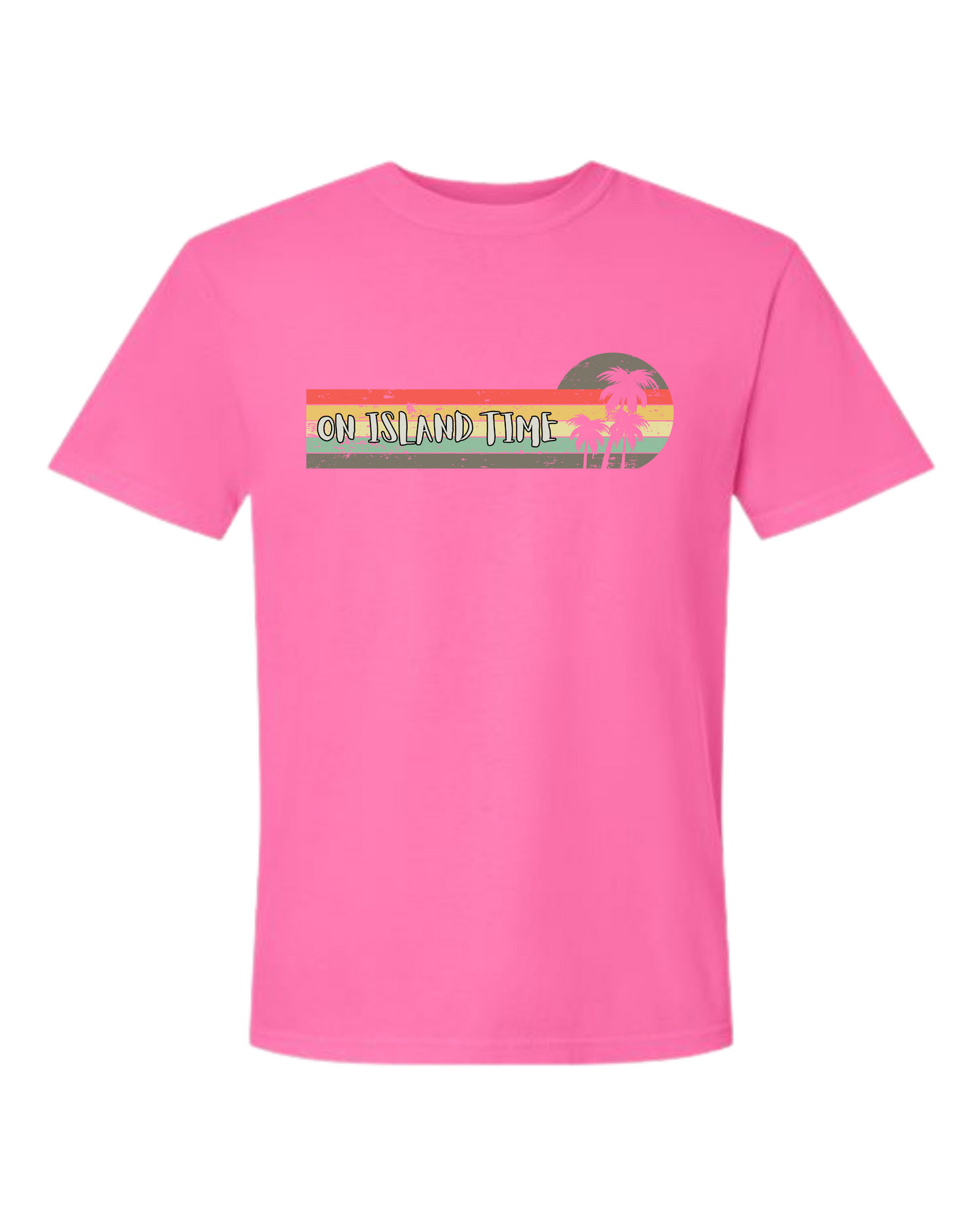 On Island Time - Comfort Colors - Heavyweight Unisex Tee - Pinks & Purples