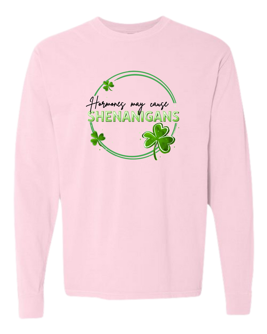 Hormones May Cause Shenanigans - Comfort Colors - Heavyweight Long Sleeve Tee - Assorted Colors