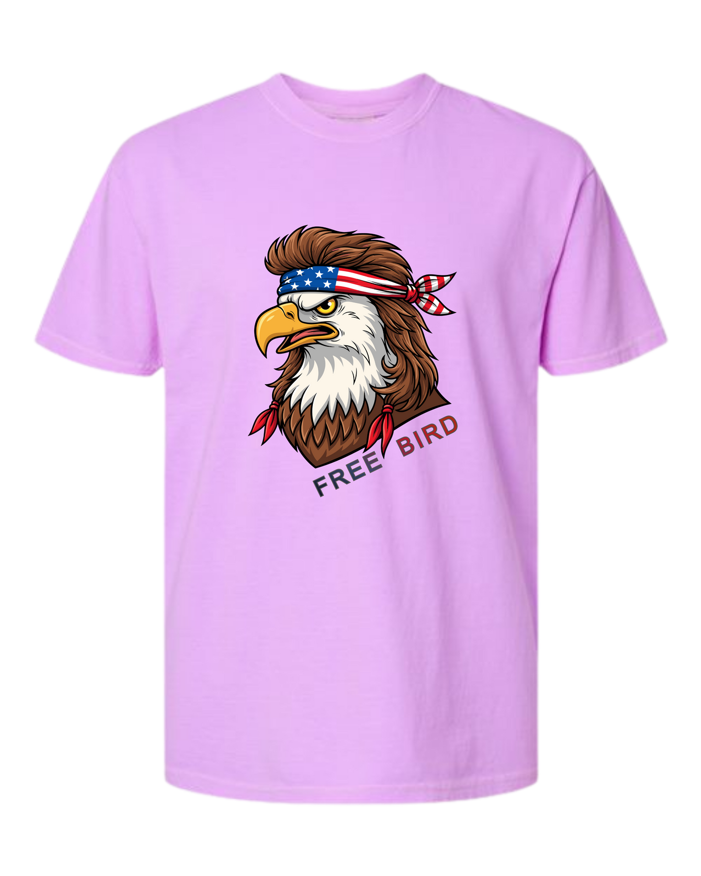 Rockin Free Bird - Comfort Colors - Heavyweight Unisex Tee - Pinks & Purples