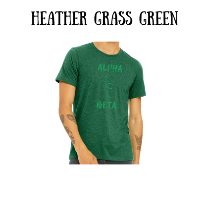 beta to alpha - unisex tee - greens