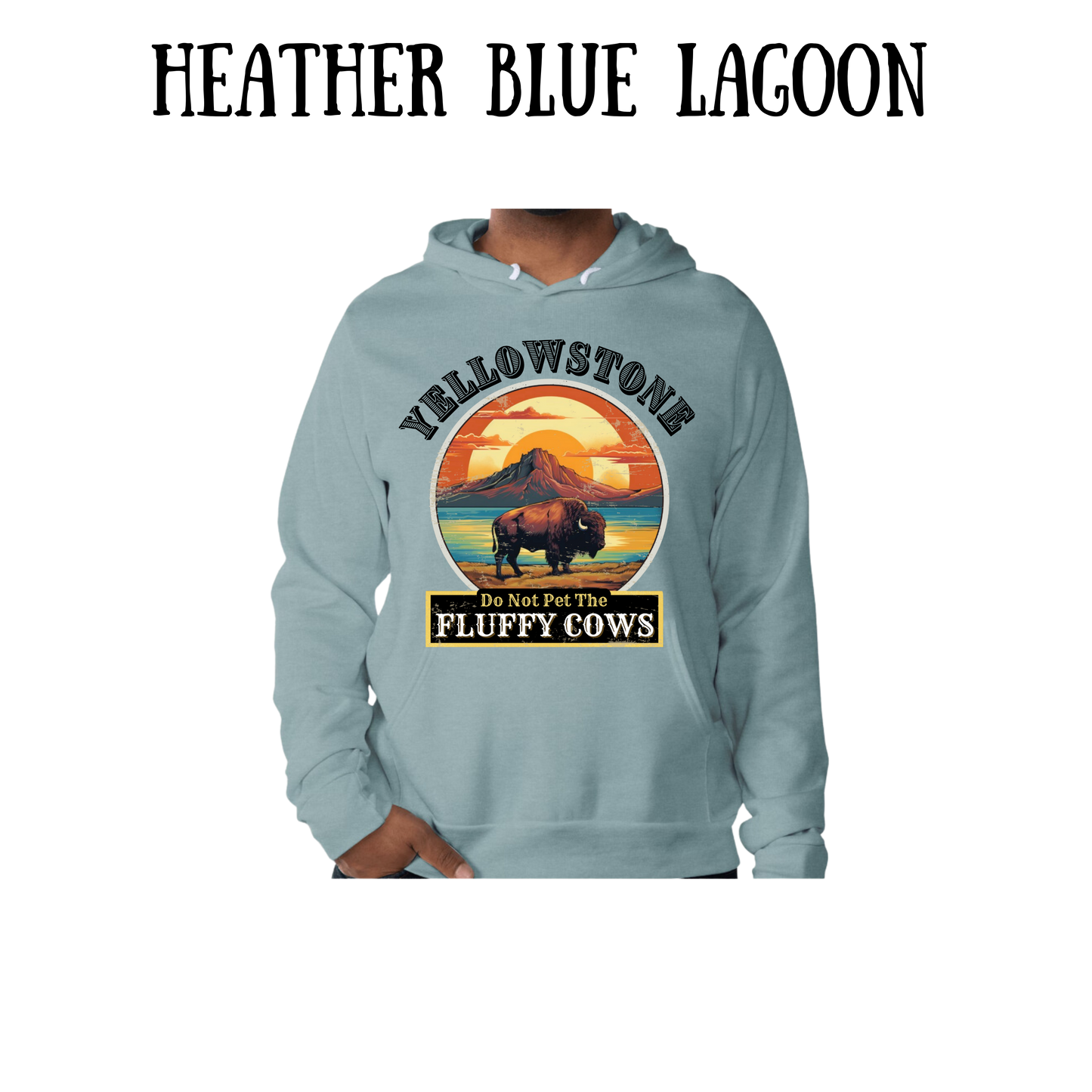 CP - Yellowstone: Fluffy Cows - Sponge Fleece Hoodie - Blues, Purples