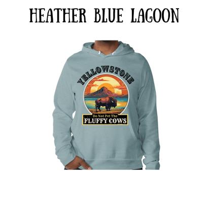 CP - Yellowstone: Fluffy Cows - Sponge Fleece Hoodie - Blues, Purples