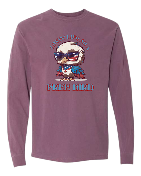 Lovin' Life as a Free Bird - Comfort Colors - Heavyweight Long Sleeve Tee - Assorted Colors