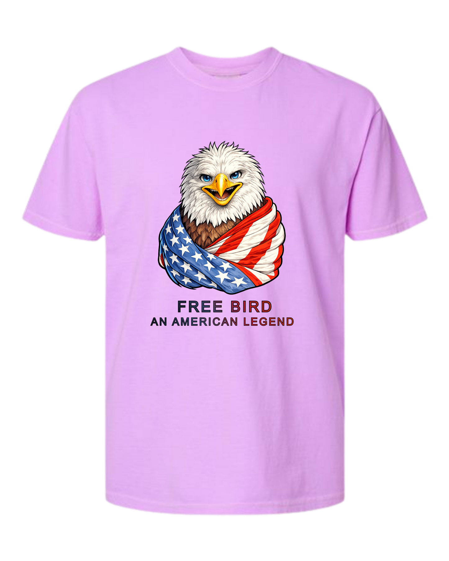 Free Bird An American Legend - Comfort Colors - Heavyweight Unisex Tee - Pinks & Purples