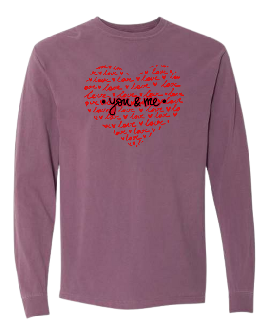 You & Me - Comfort Colors - Heavyweight Long Sleeve Tee - Assorted Colors
