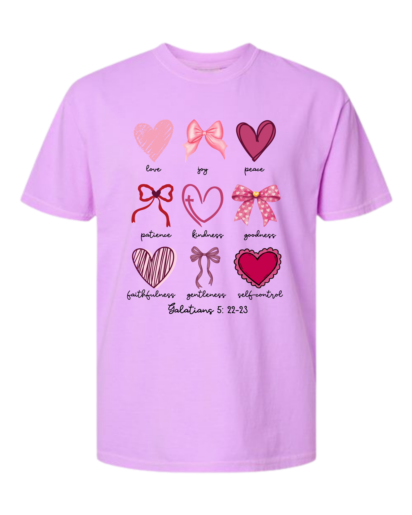 Galatians 5 - Valentines - Comfort Colors - Heavyweight Unisex Tee - Pinks & Purples