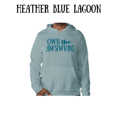 own the awkward - sponge fleece hoodie - blues, purples