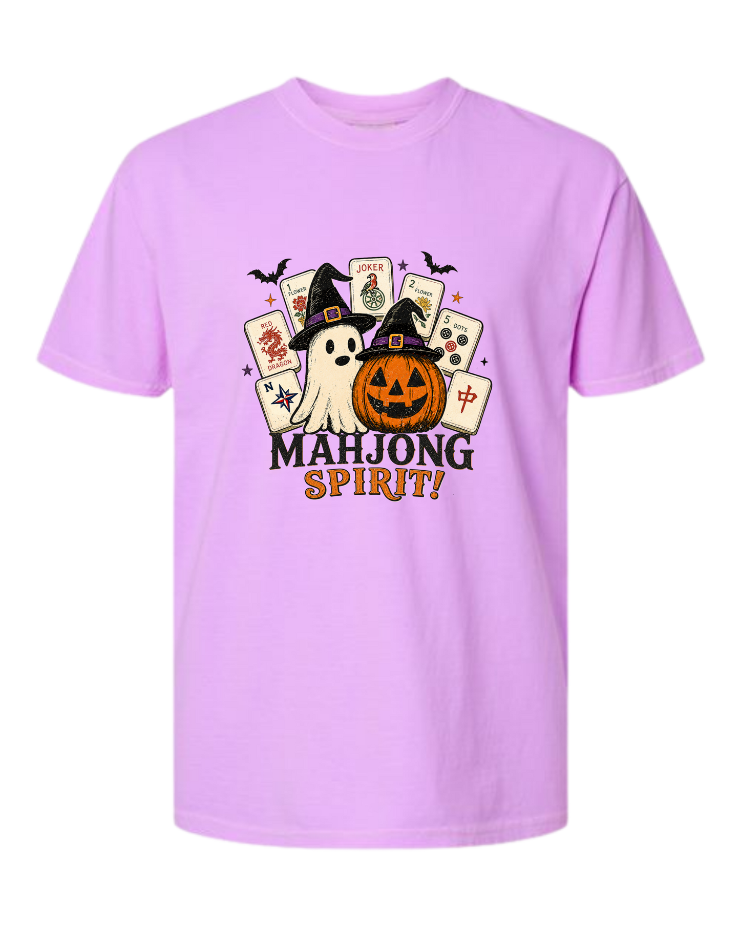 Mahjong Spirit - Comfort Colors - Heavyweight Unisex Tee - Pinks & Purples