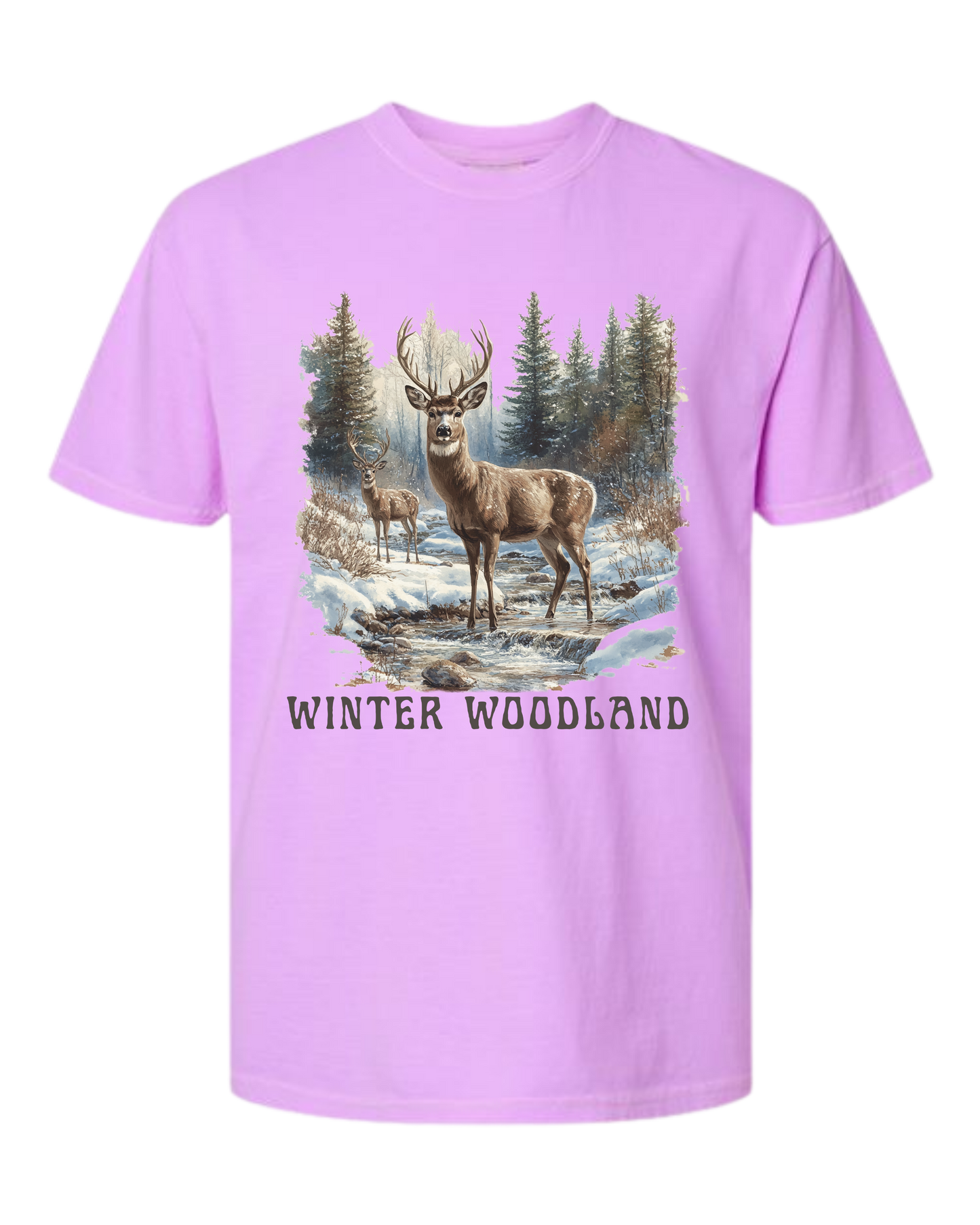 Winter Woodland - Comfort Colors - Heavyweight Unisex Tee - Pinks, Purples