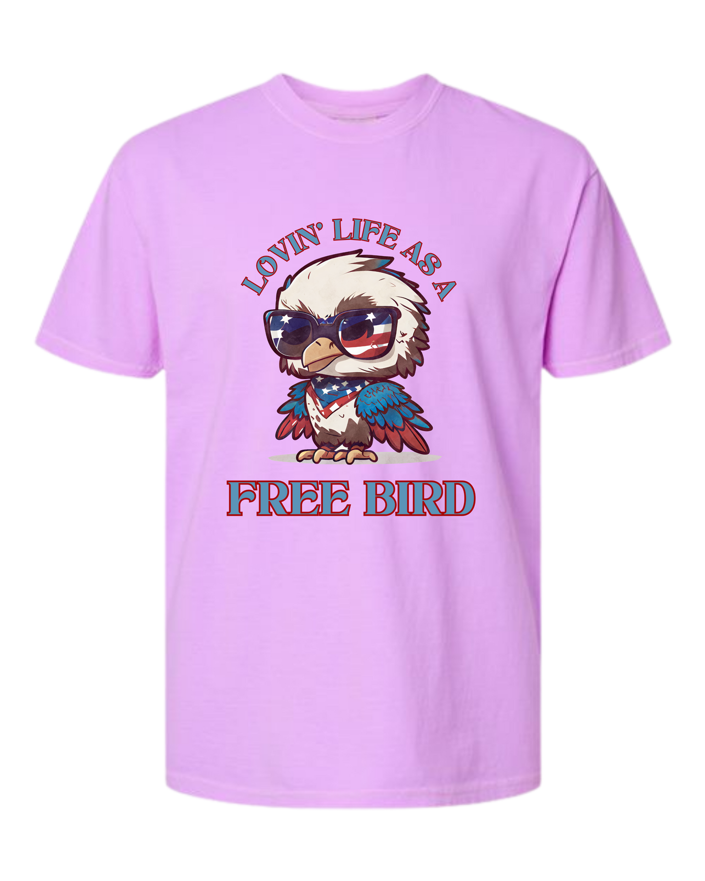 Lovin' Life as a Free Bird - Comfort Colors - Heavyweight Unisex Tee - Pinks & Purples