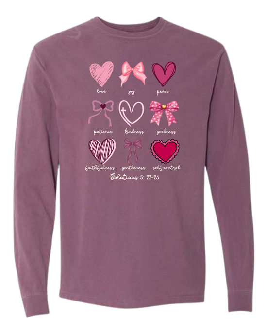 Galatians 5 - Valentines - Comfort Colors - Heavyweight Long Sleeve Tee - Assorted Colors