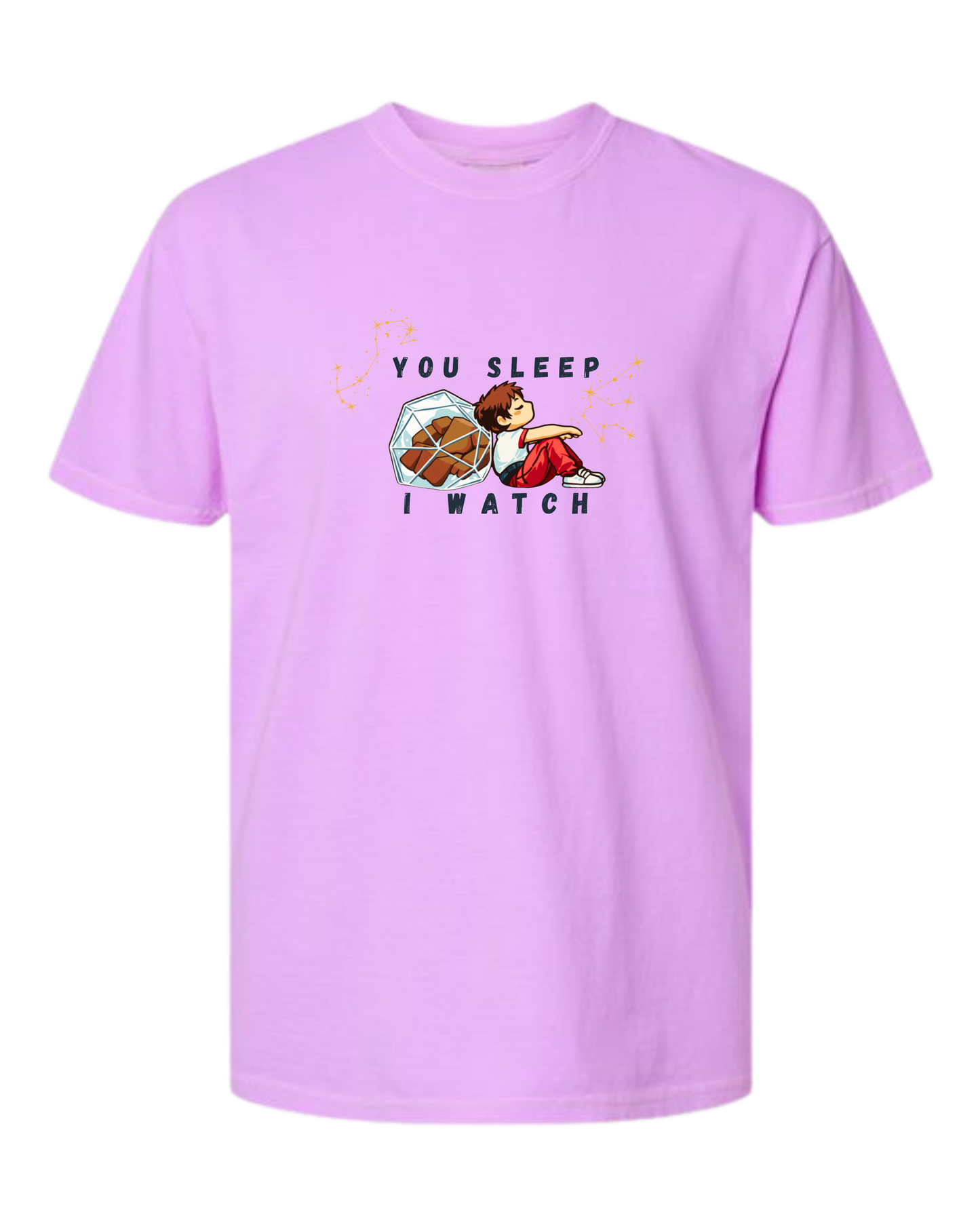 You Sleep I Watch - Comfort Colors - Heavyweight Unisex Tee - Pinks, Purples