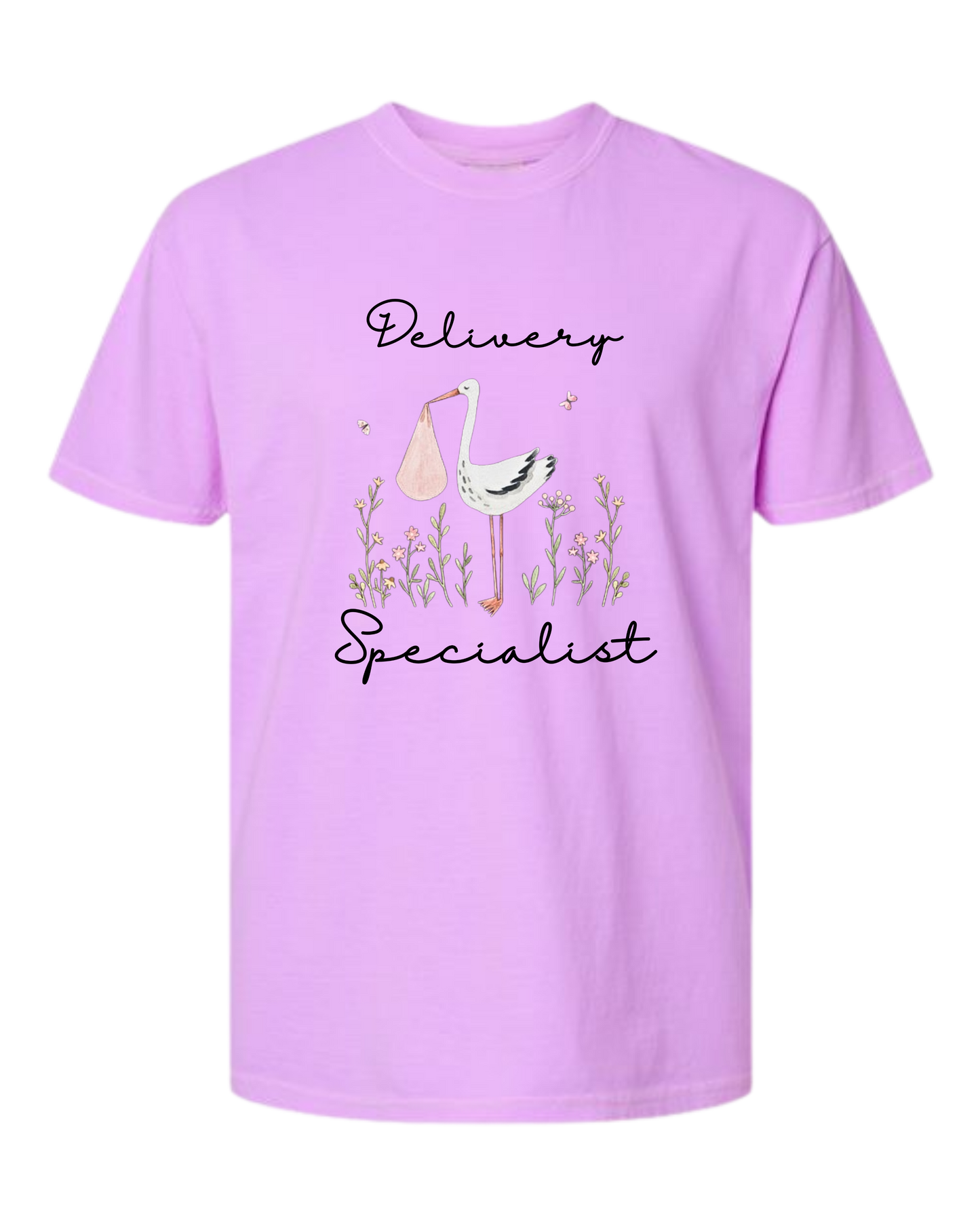 Delivery Specialist - Comfort Colors - Heavyweight Unisex Tee - Pinks & Purples