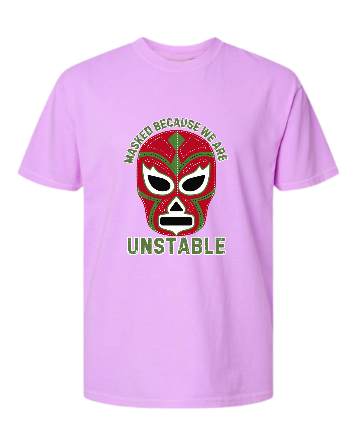 Masked Because We Are Unstable - Comfort Colors - Heavyweight Unisex Tee - Pinks & Purples