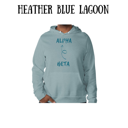 beta to alpha - sponge fleece hoodie - blues, purples