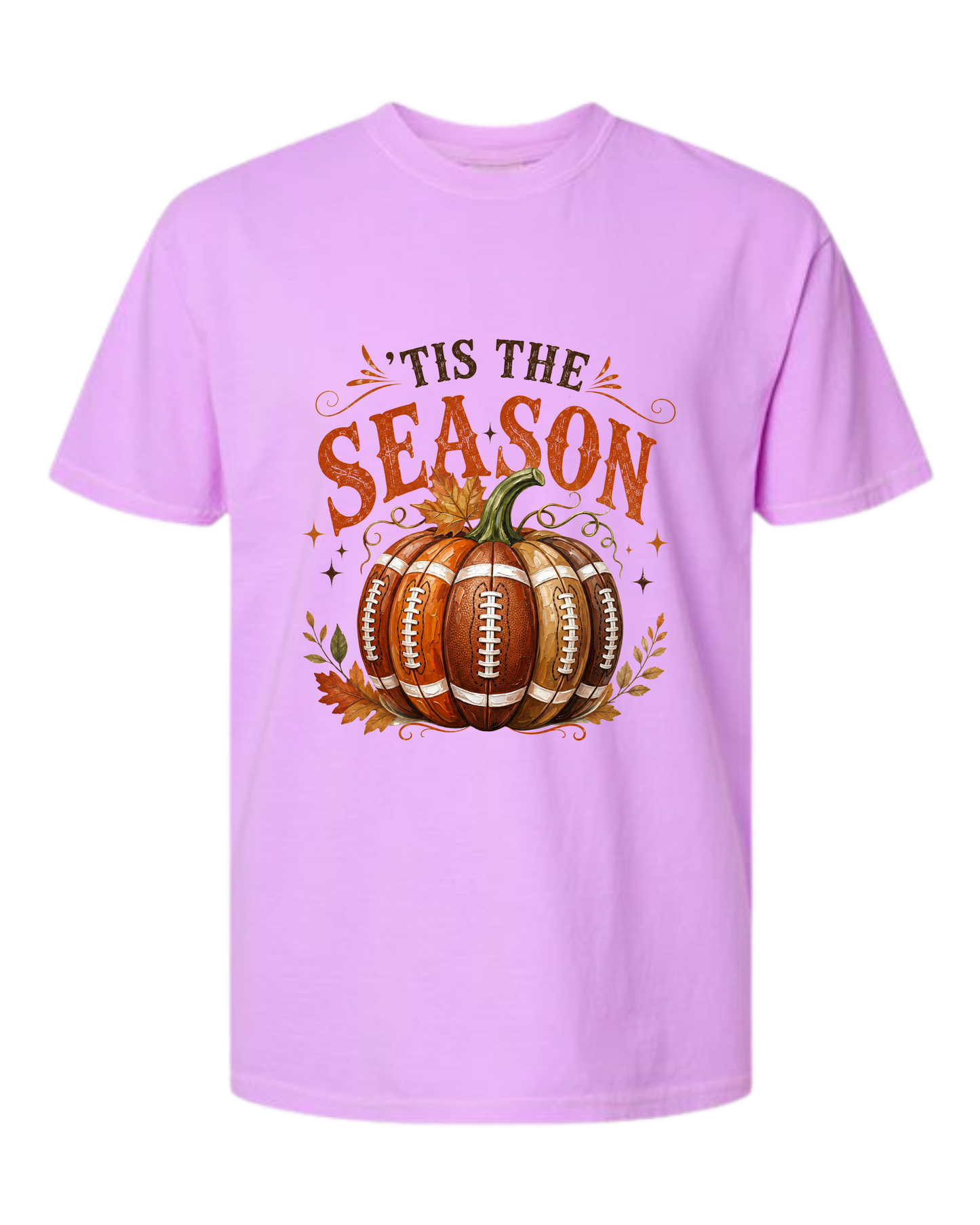 'Tis Football Season - Comfort Colors - Heavyweight Unisex Tee - Pinks & Purples