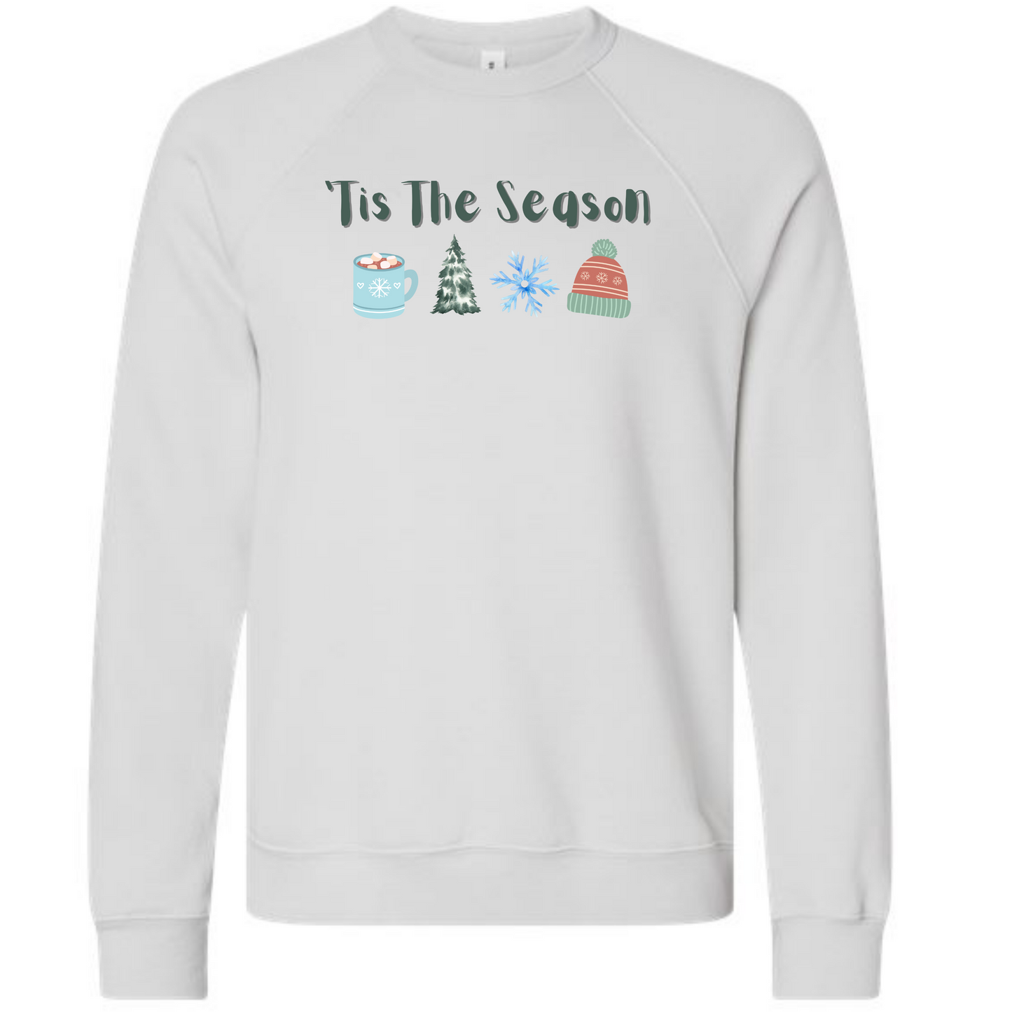 'Tis The Season - Winter - Sponge Fleece Raglan Sweatshirt - Greens, Neutrals