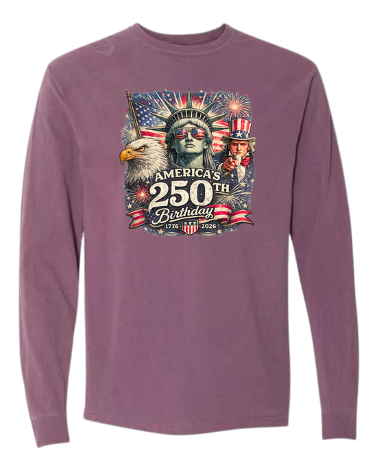 America's 250th Birthday - Comfort Colors - Heavyweight Long Sleeve Tee - Assorted Colors