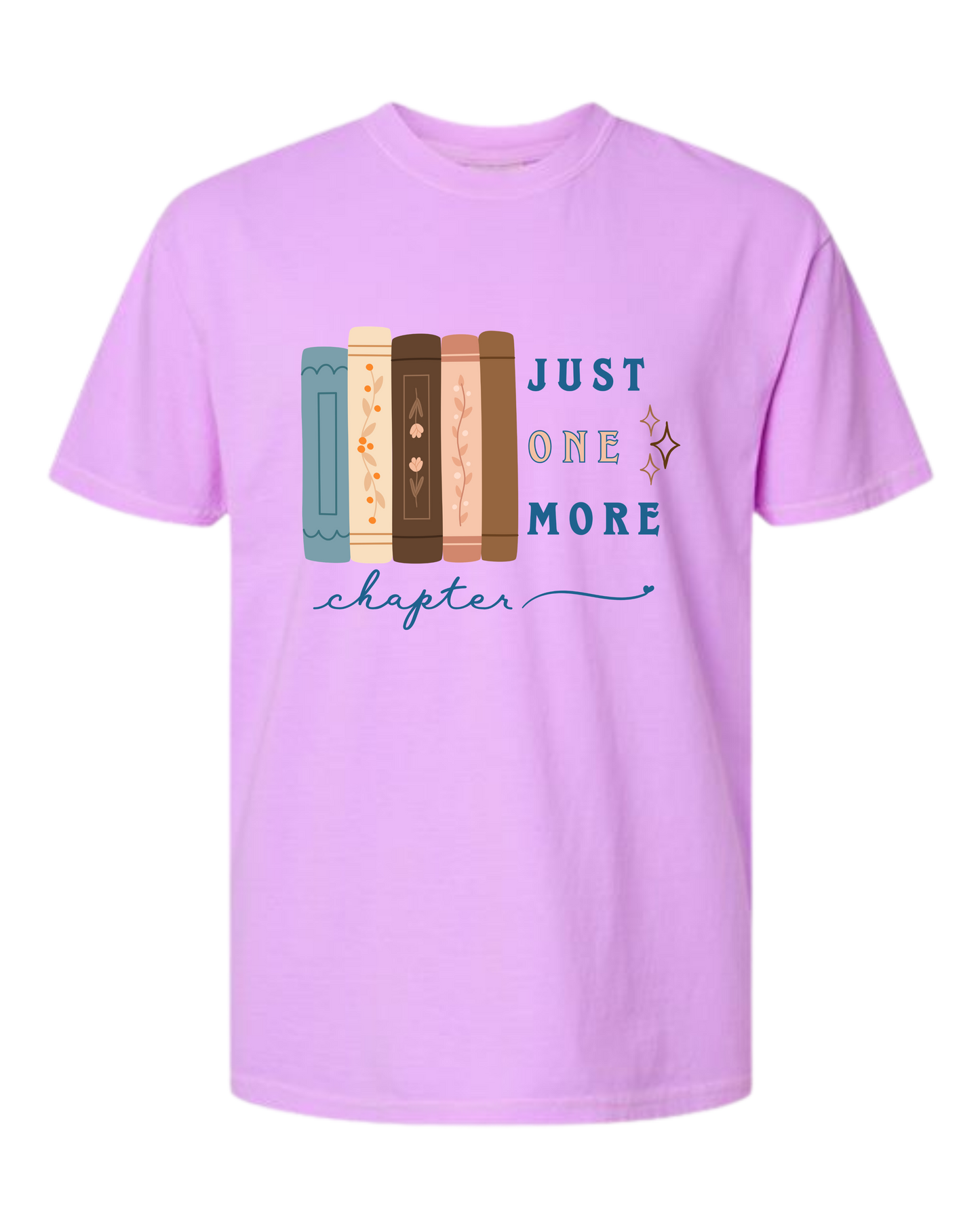 Just One More Chapter - Comfort Colors - Heavyweight Unisex Tee - Pinks, Purples