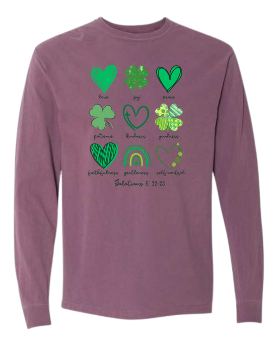 Galatians 5 - St Patrick's Day - Comfort Colors - Heavyweight Long Sleeve Tee - Assorted