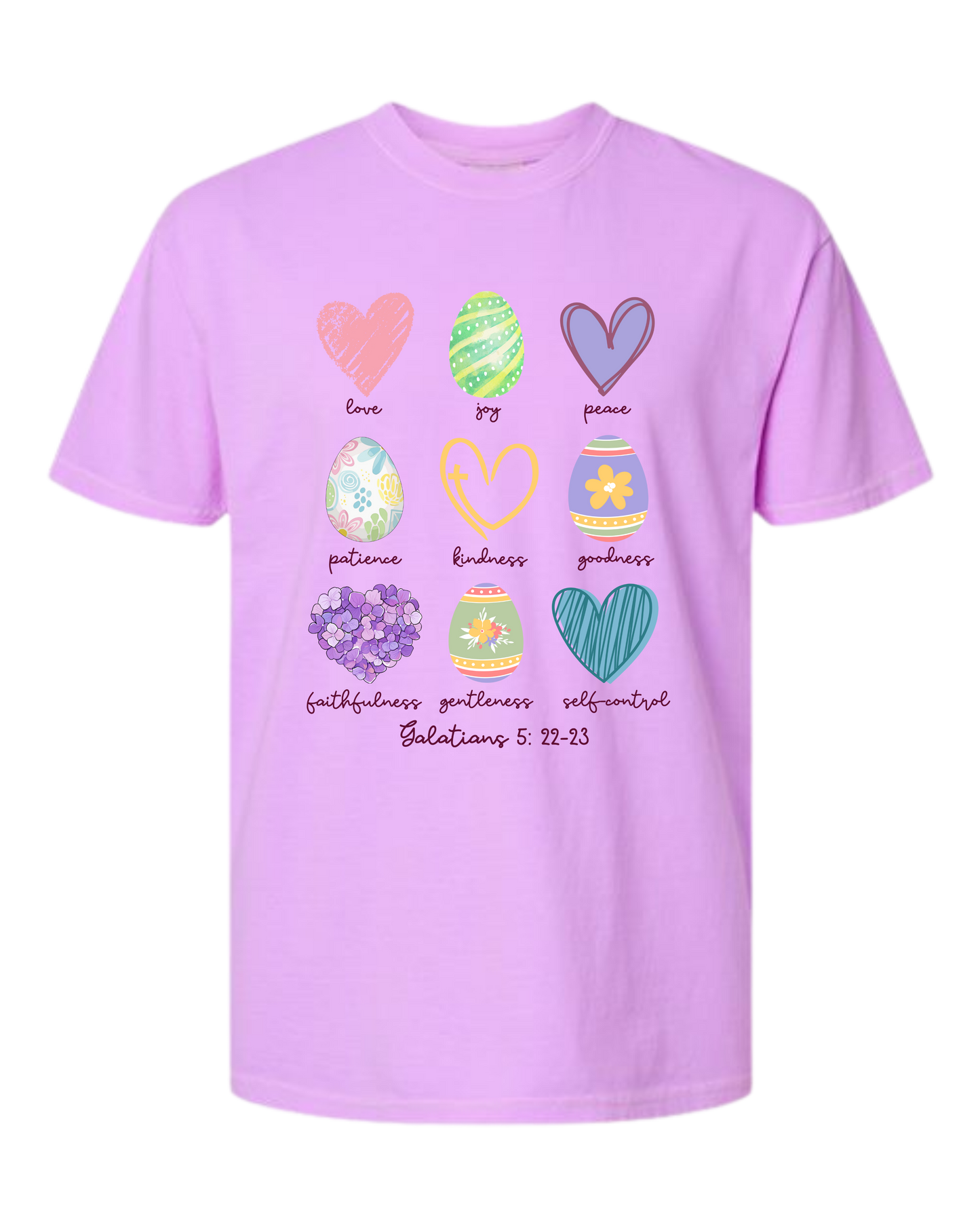 Galatians 5 - Easter - Comfort Colors - Heavyweight Unisex Tee - Pinks & Purples