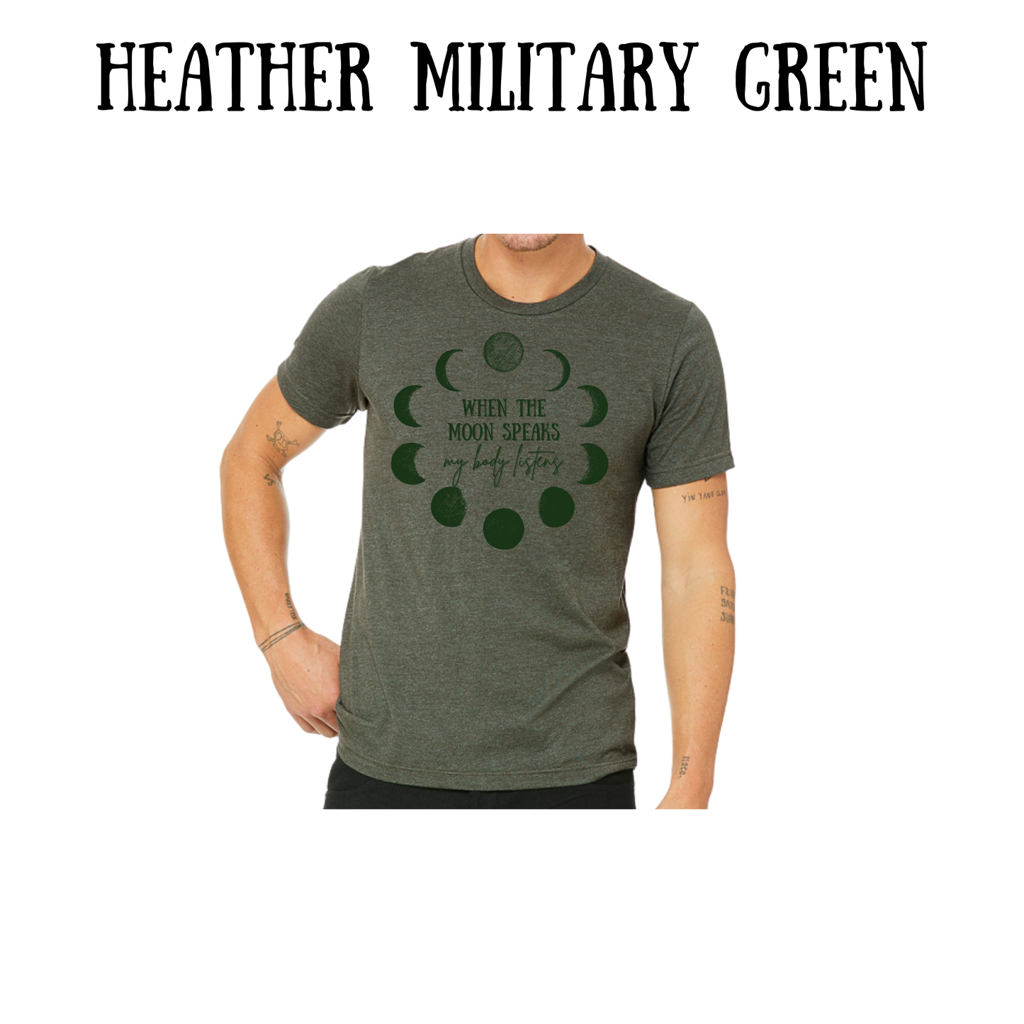 when the moon speaks - unisex tee - greens