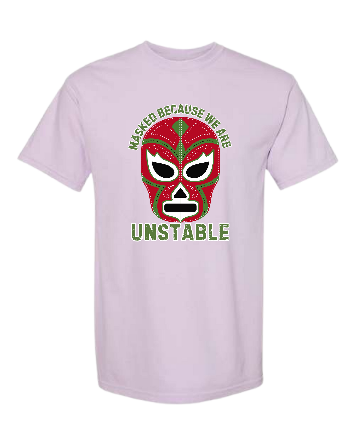 Masked Because We Are Unstable - Comfort Colors - Heavyweight Unisex Tee - Pinks & Purples