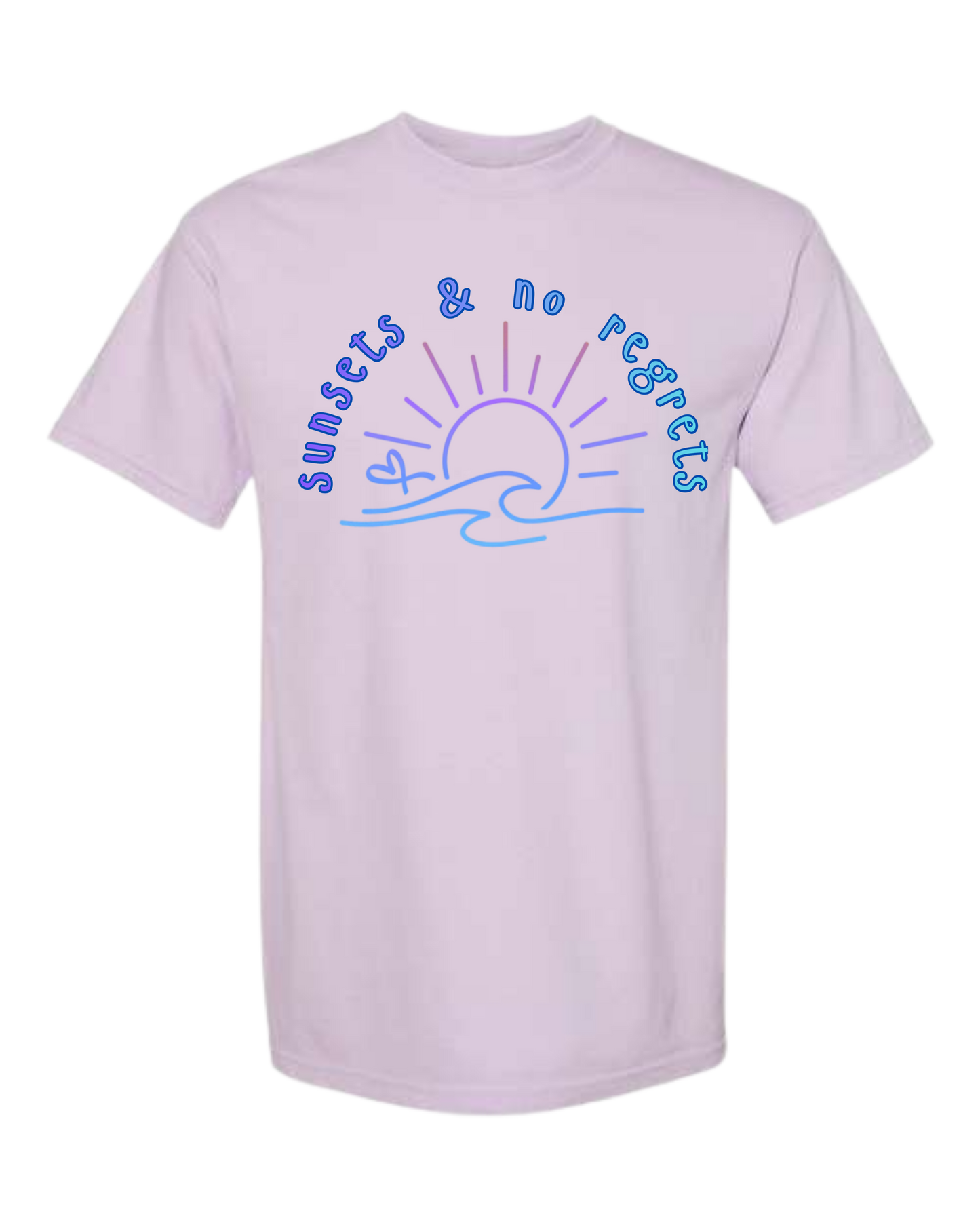 Sunsets & No Regrets - Comfort Colors - Heavyweight Unisex Tee - Pinks & Purples