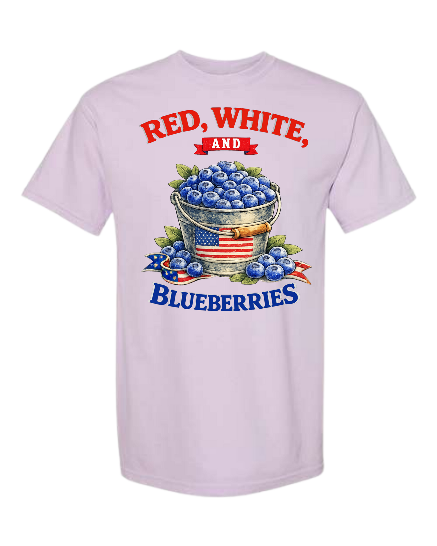 Red, White, And Blueberries - Comfort Colors - Heavyweight Unisex Tee - Pinks & Purples
