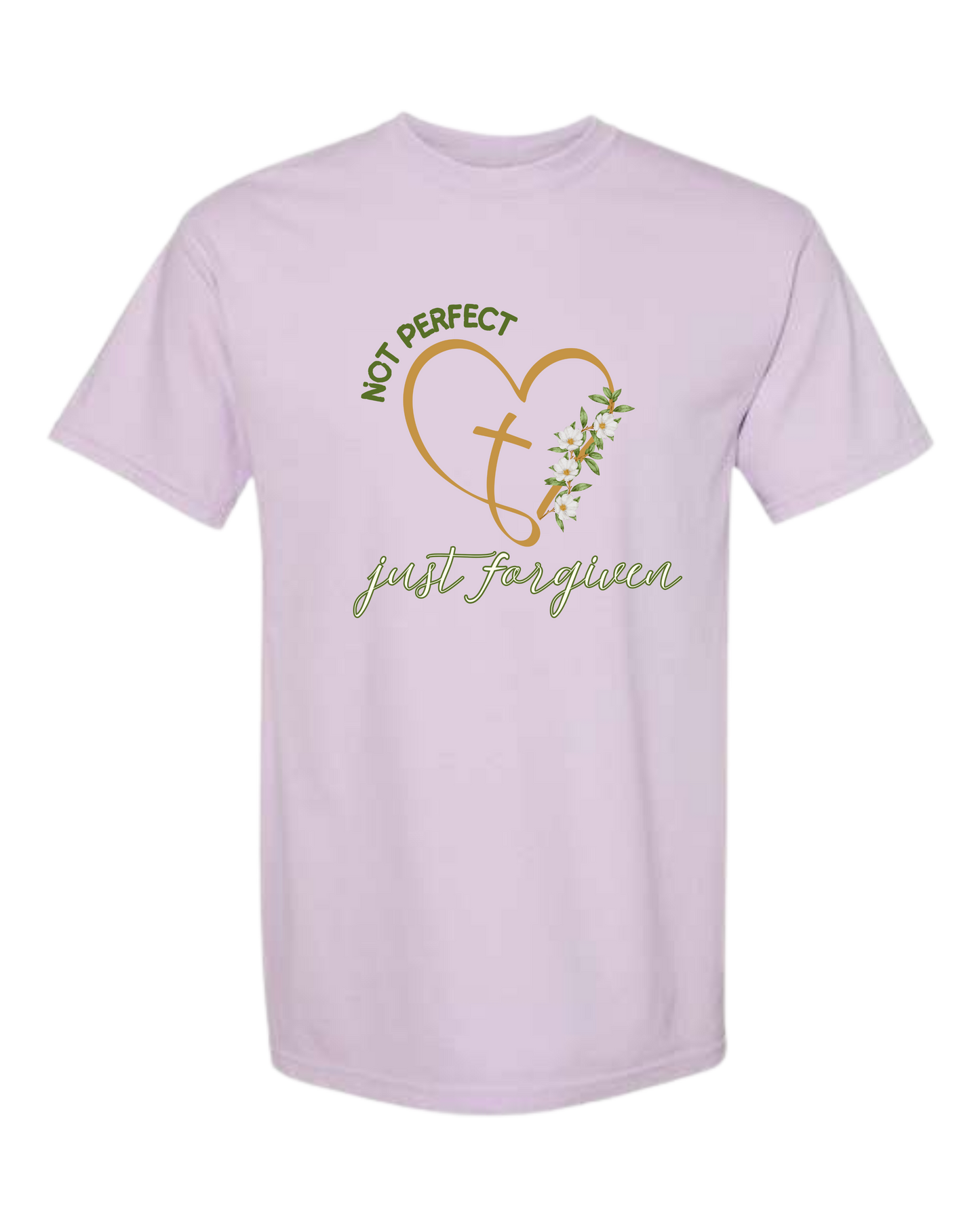 Not Perfect Just Forgiven - Comfort Colors - Heavyweight Unisex Tee - Pinks & Purples
