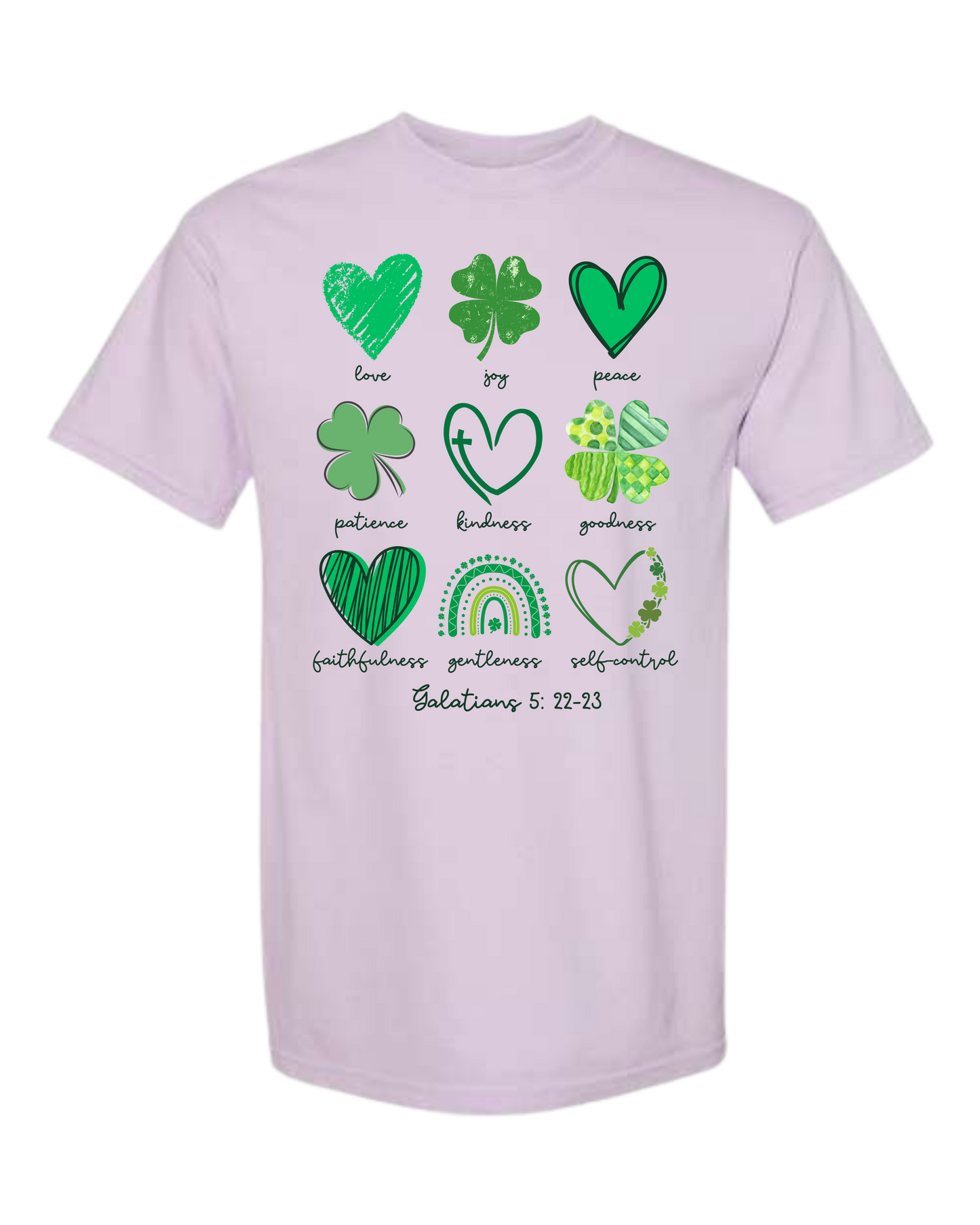 Galatians 5 - St Patrick's Day - Comfort Colors - Heavyweight Unisex Tee - Pinks & Purples