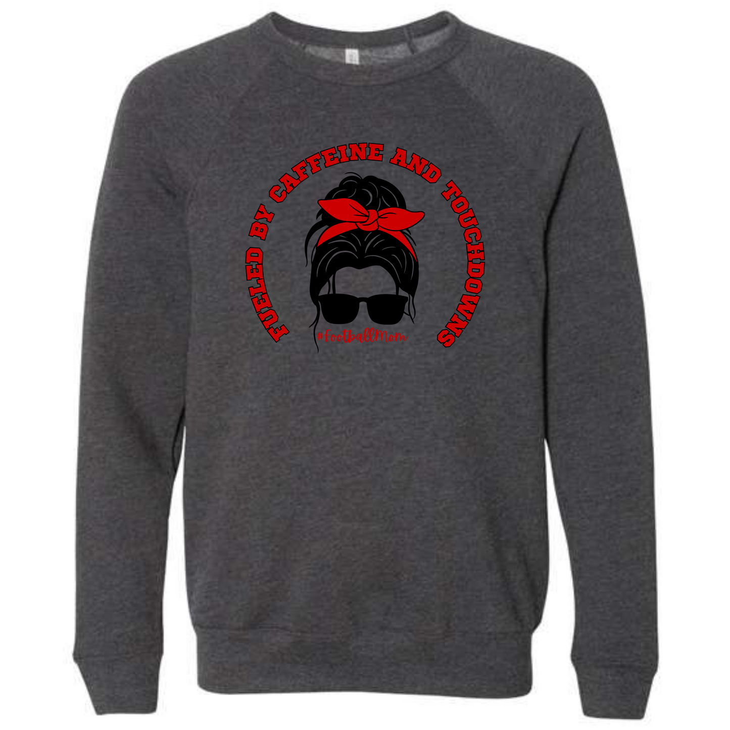 Football Moms Fueled By Caffeine and Touchdowns - Sponge Fleece Raglan Sweatshirt - Greens, Neutrals