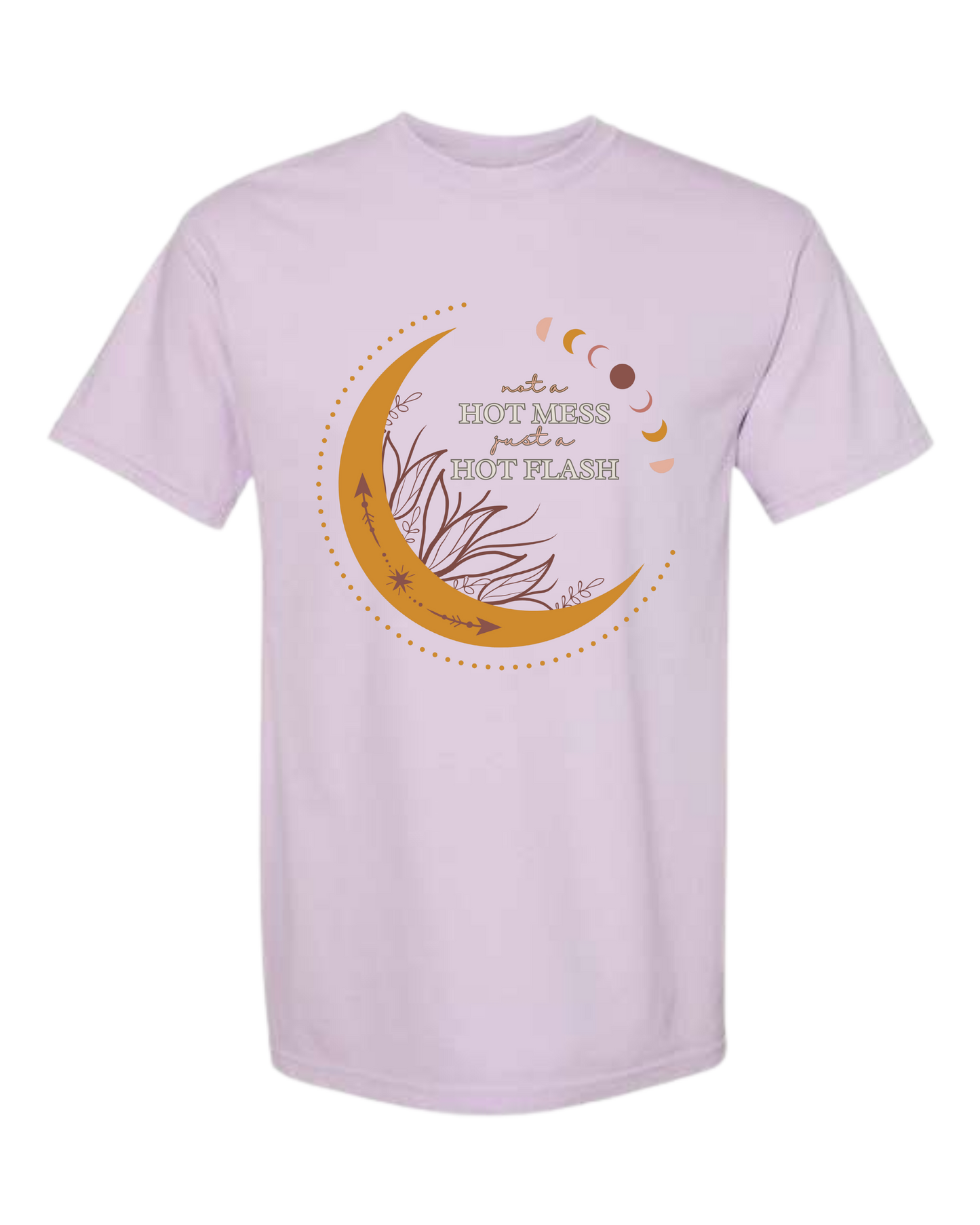 Not A Hot Mess Just A Hot Flash - Comfort Colors - Heavyweight Unisex Tee - Pinks & Purples