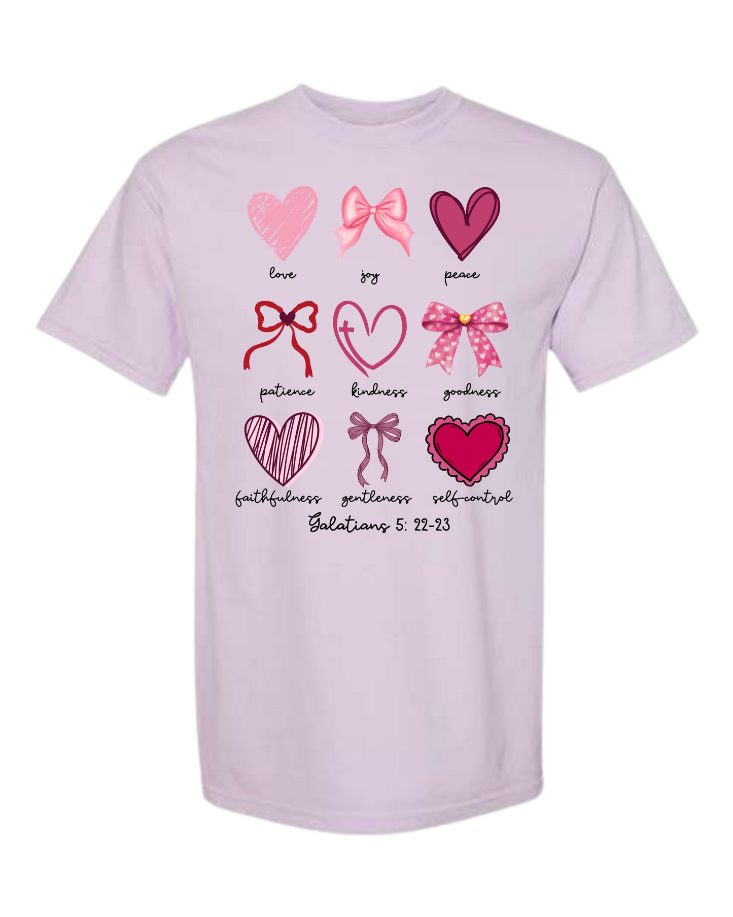 Galatians 5 - Valentines - Comfort Colors - Heavyweight Unisex Tee - Pinks & Purples
