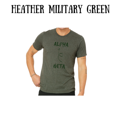 beta to alpha - unisex tee - greens