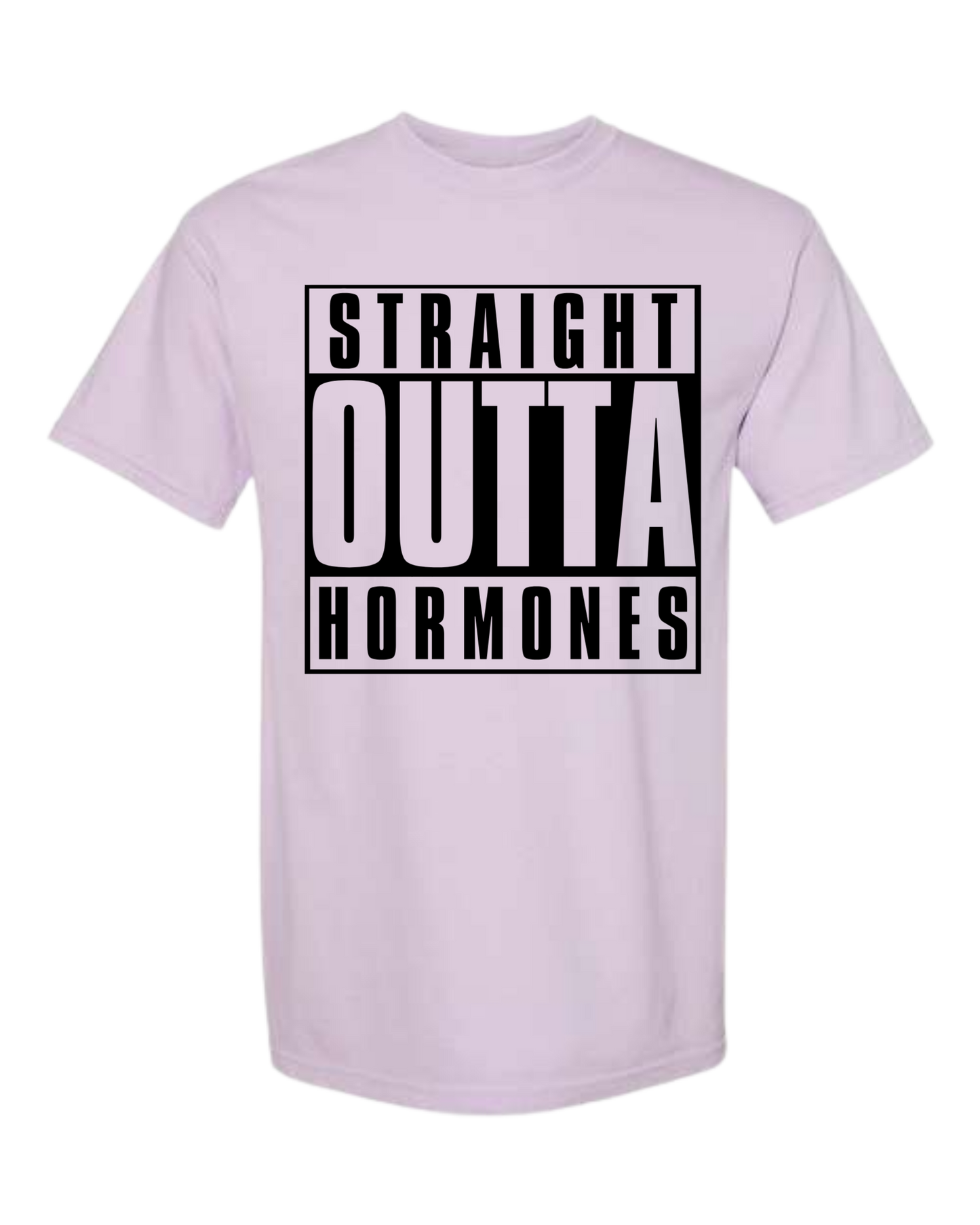 Straight Outta Hormones - Comfort Colors - Heavyweight Unisex Tee - Pinks, Purples