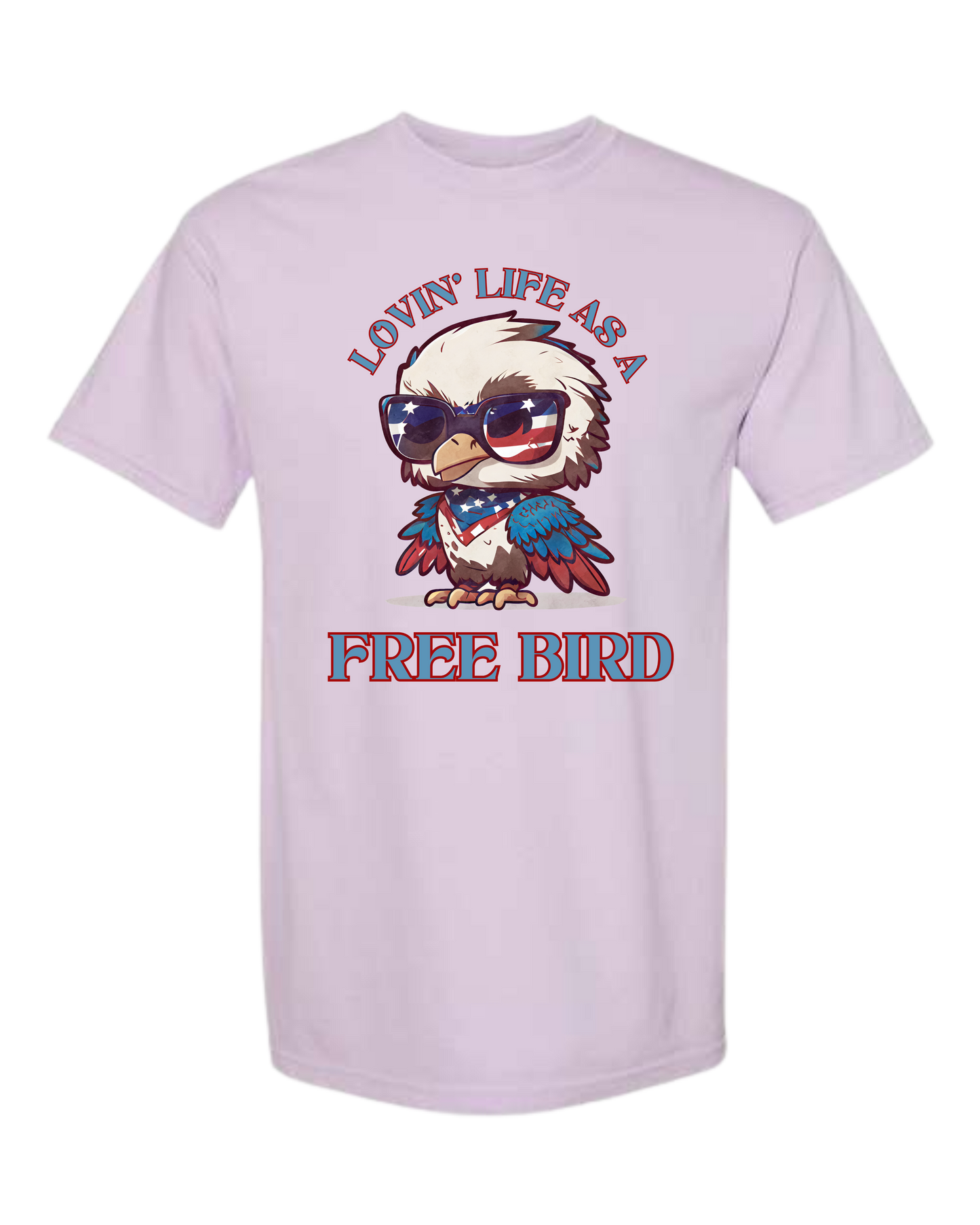 Lovin' Life as a Free Bird - Comfort Colors - Heavyweight Unisex Tee - Pinks & Purples