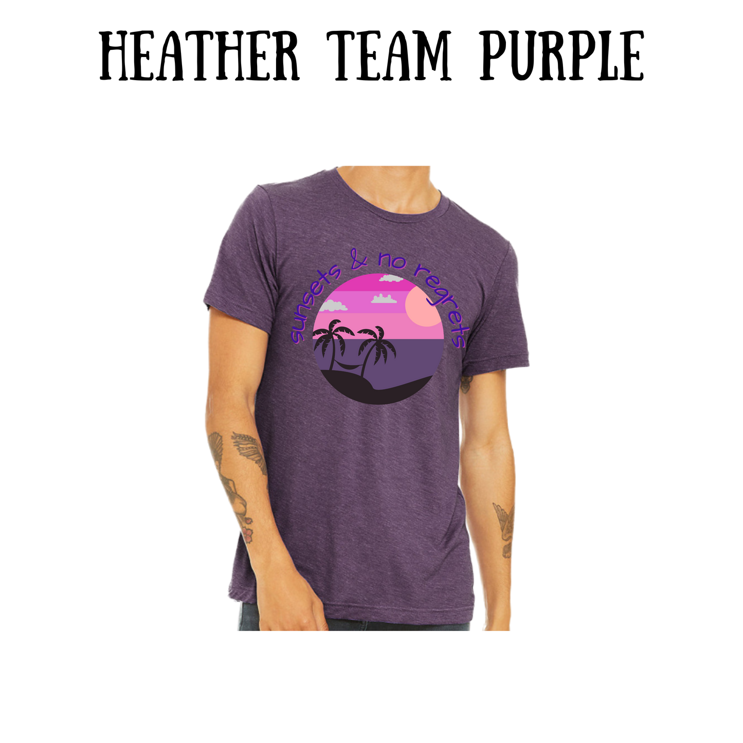 VP - Sunsets & No Regrets - Unisex Tee - Pinks, Purples, Neutrals