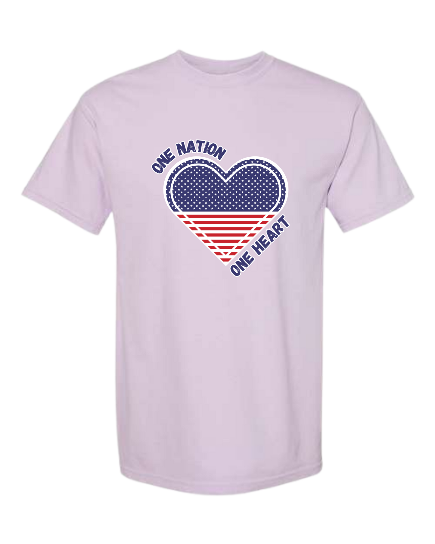 One Nation One Heart - Comfort Colors - Heavyweight Unisex Tee - Pinks & Purples