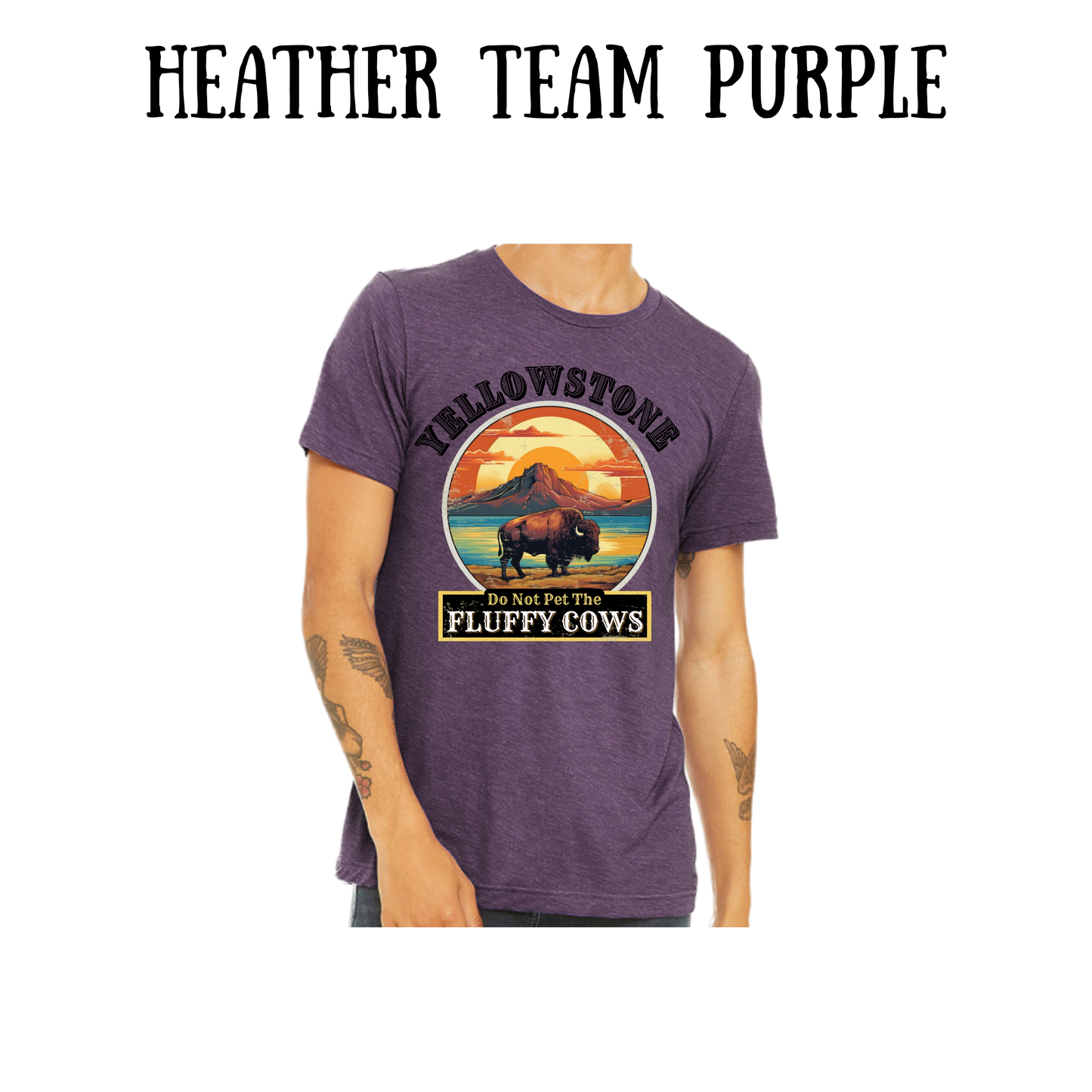 CP - Yellowstone: Fluffy Cows - Unisex Tee - Pinks, Purples, Neutrals
