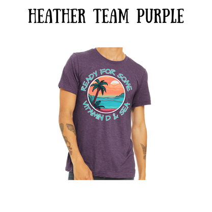 VP - Ready For Some Vitamin D & Sea - Unisex Tee - Pinks, Purples, Neutrals