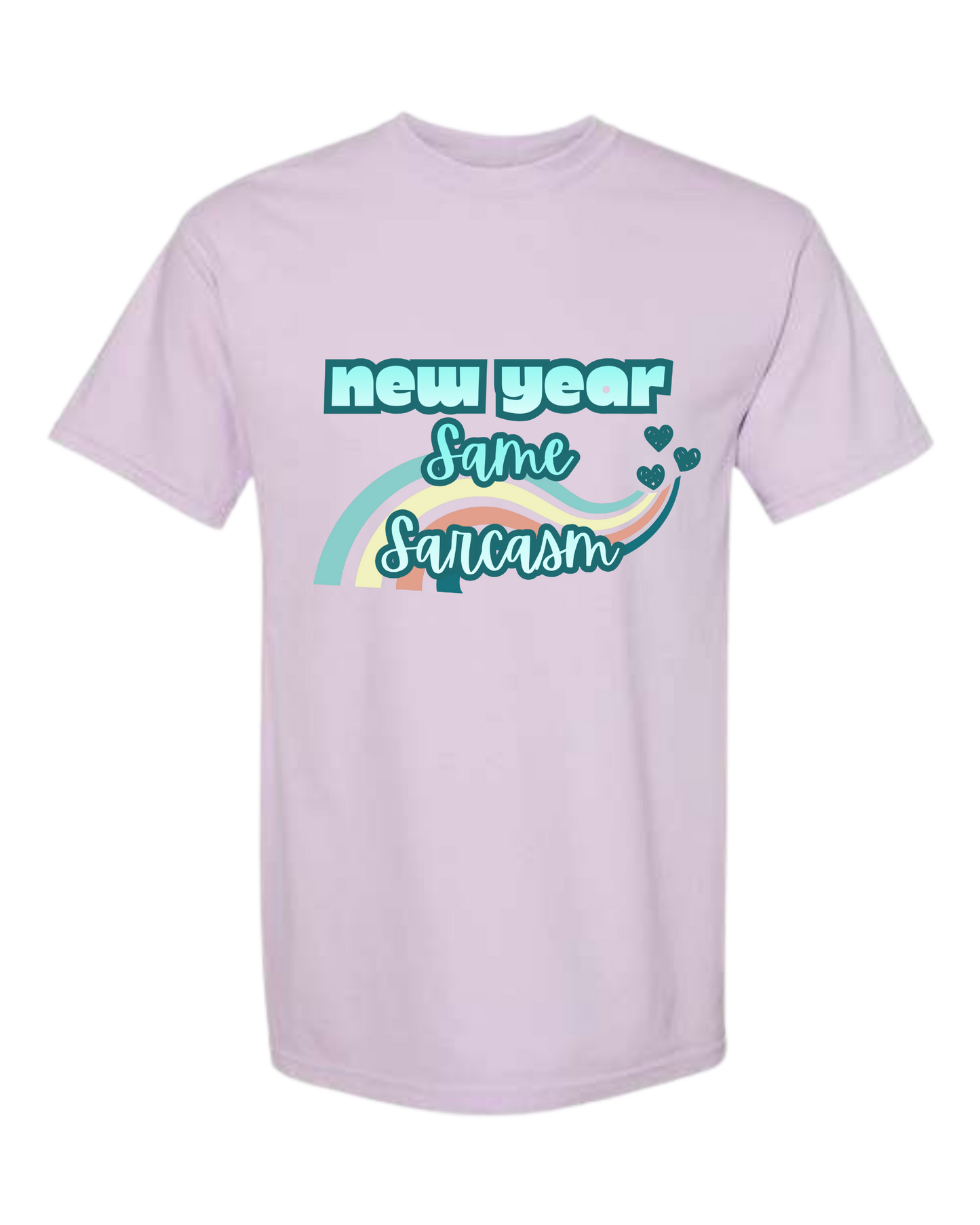 New Year Same Sarcasm - Comfort Colors - Heavyweight Unisex Tee - Pinks & Purples