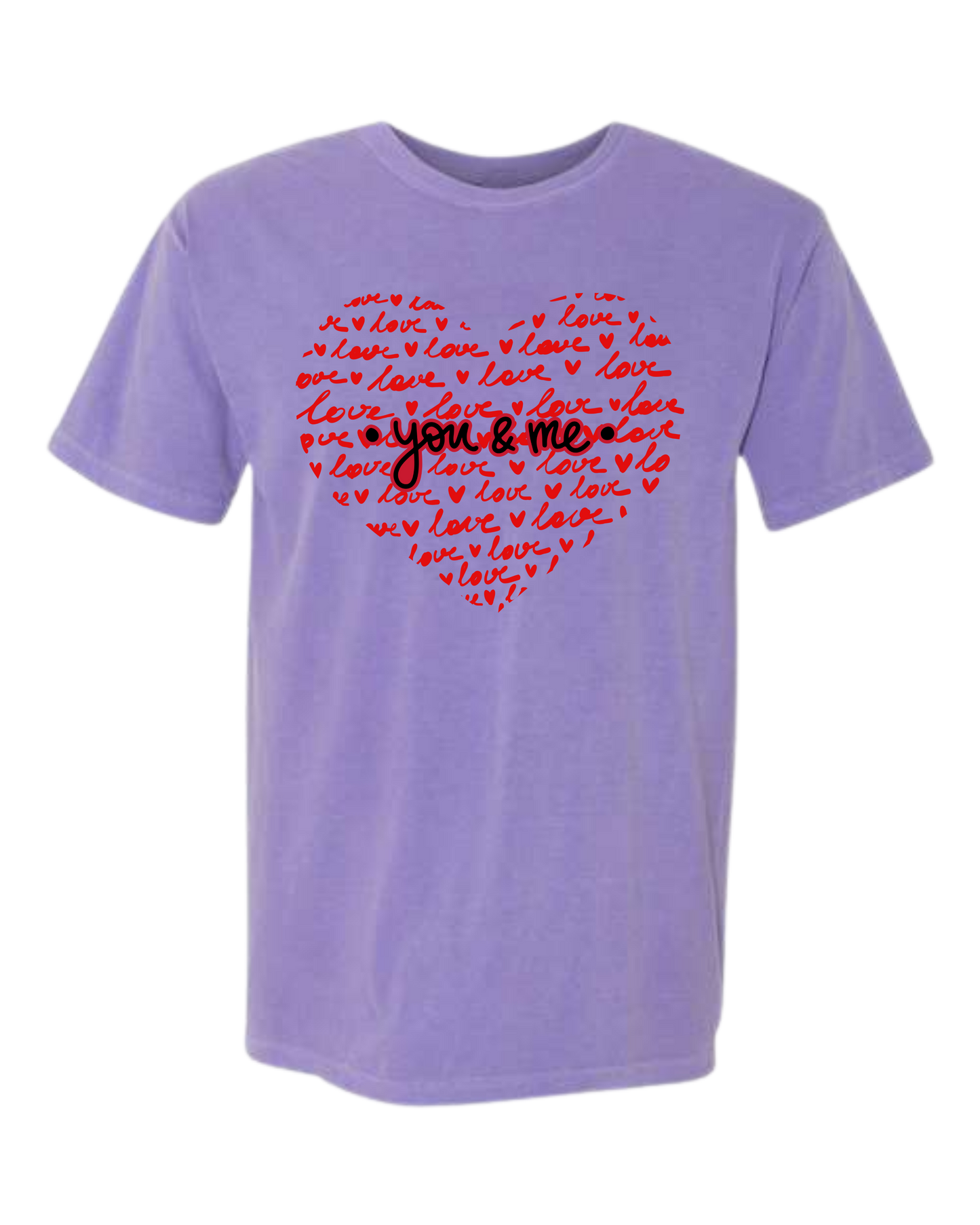 You & Me - Comfort Colors - Heavyweight Unisex Tee - Pinks & Purples