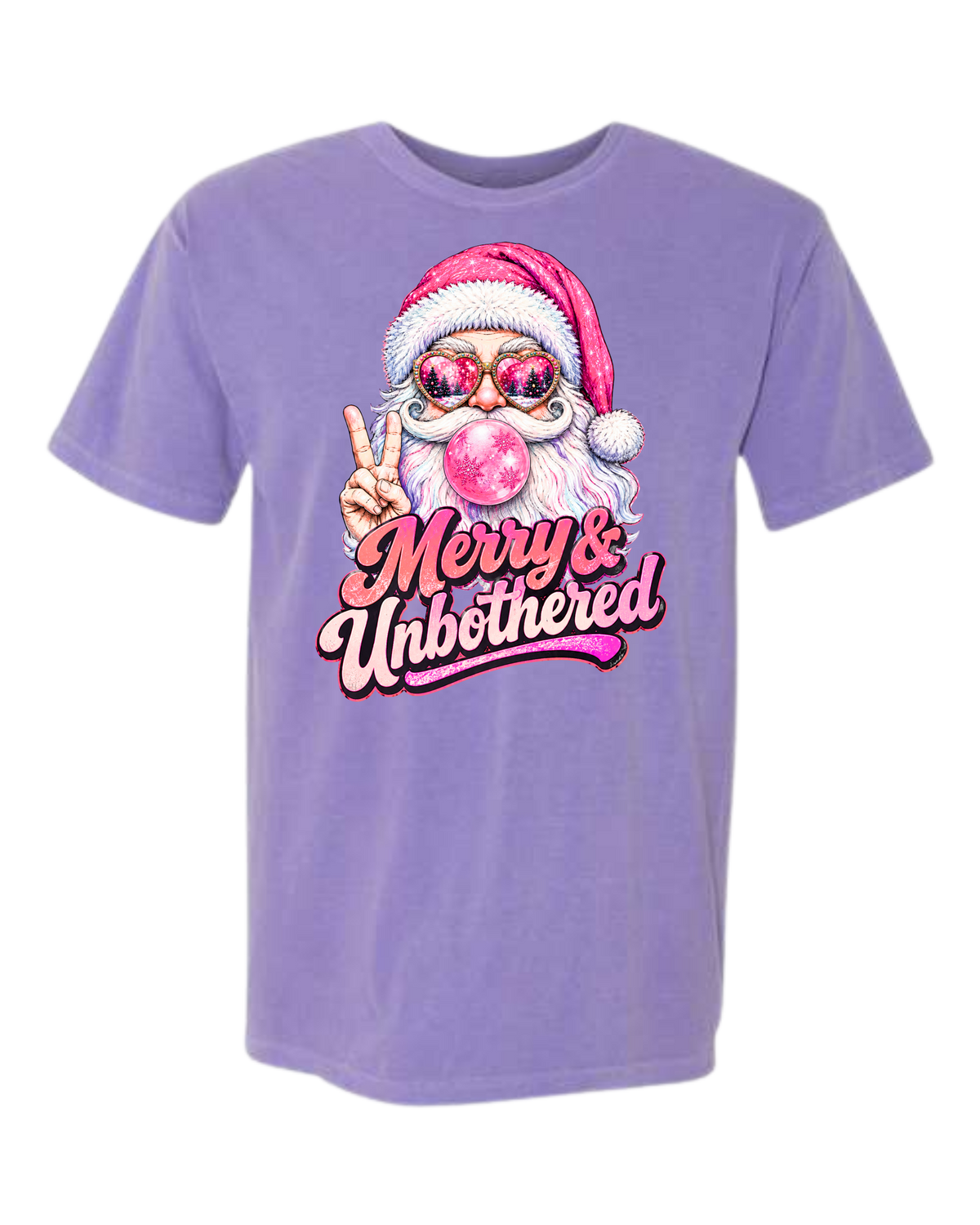 Merry & Unbothered - Comfort Colors - Heavyweight Unisex Tee - Pinks, Purples