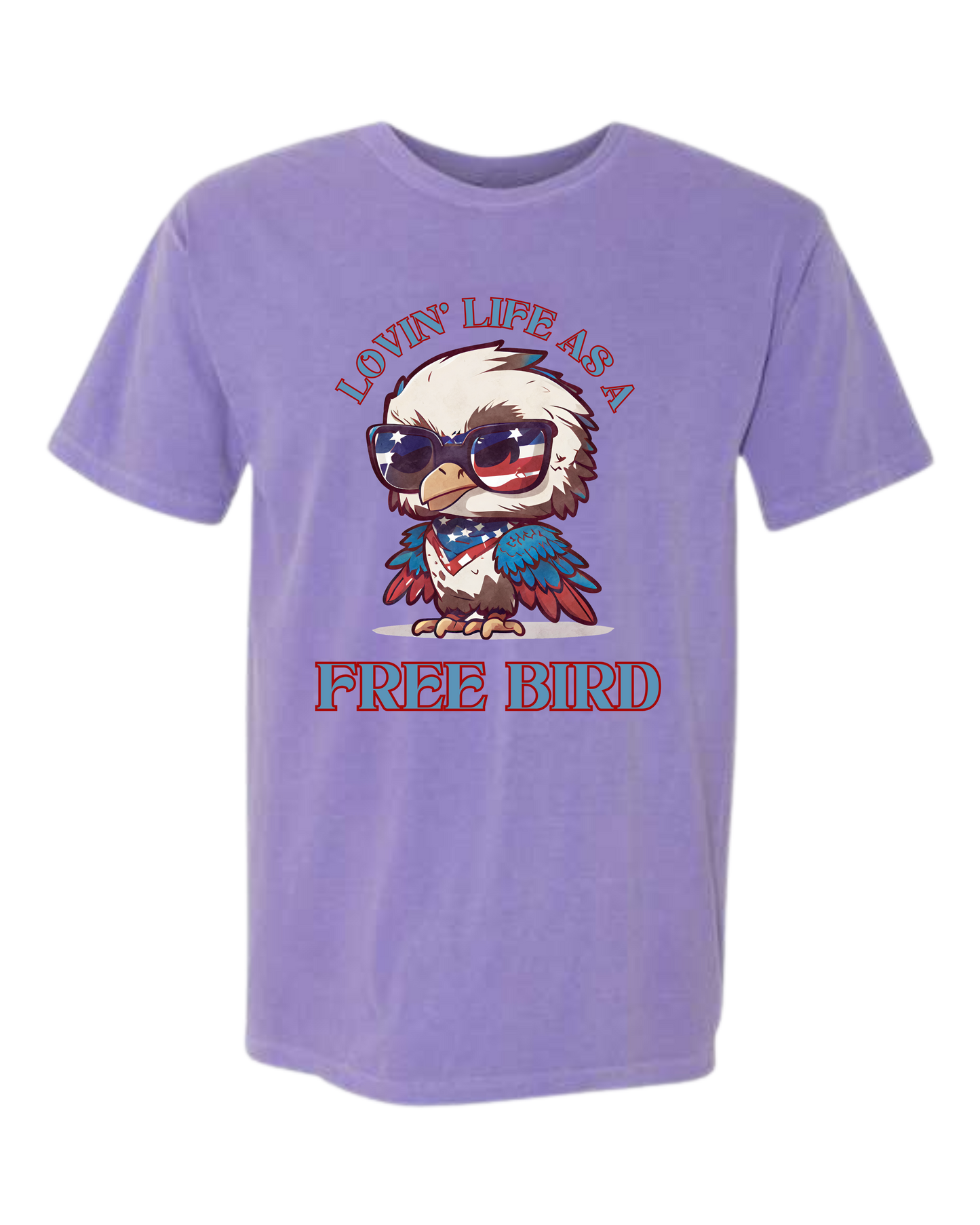 Lovin' Life as a Free Bird - Comfort Colors - Heavyweight Unisex Tee - Pinks & Purples