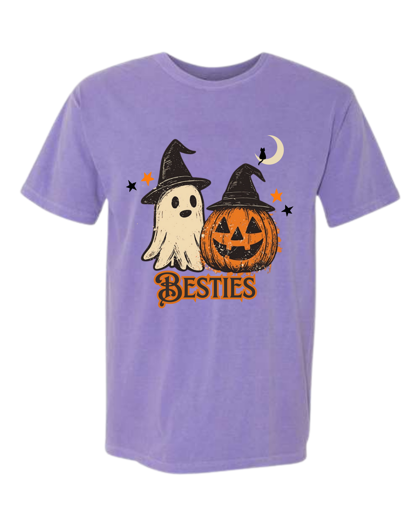 Halloween Besties - Comfort Colors - Heavyweight Unisex Tee - Pinks & Purples