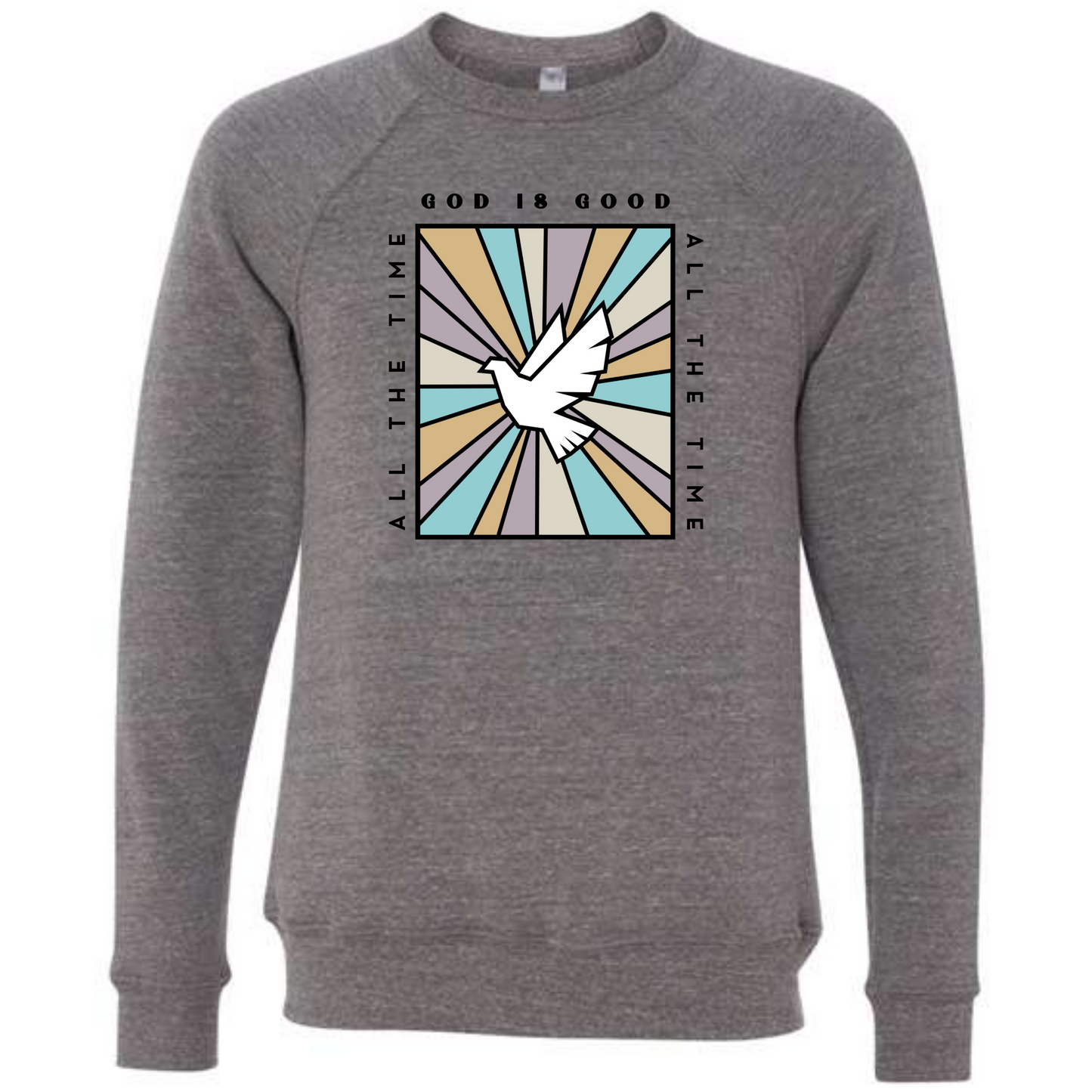 God is Good - Sponge Fleece Raglan Sweatshirt - Greens, Neutrals