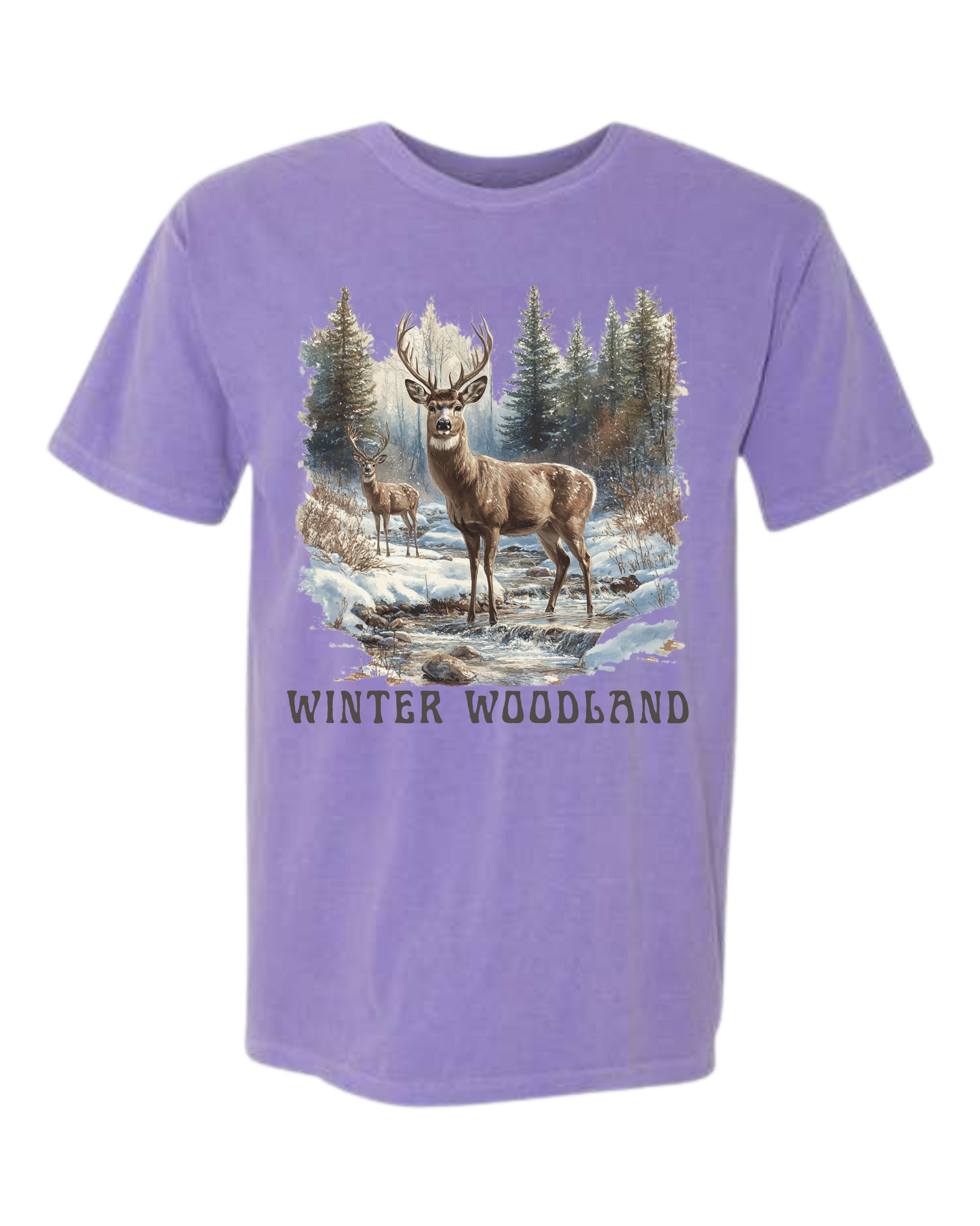 Winter Woodland - Comfort Colors - Heavyweight Unisex Tee - Pinks, Purples