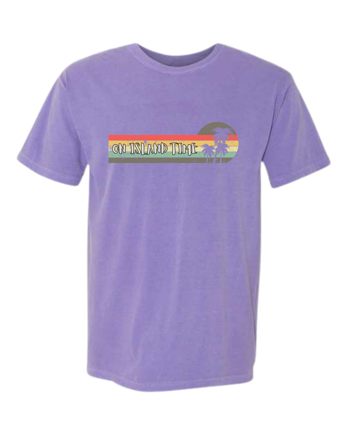 On Island Time - Comfort Colors - Heavyweight Unisex Tee - Pinks & Purples